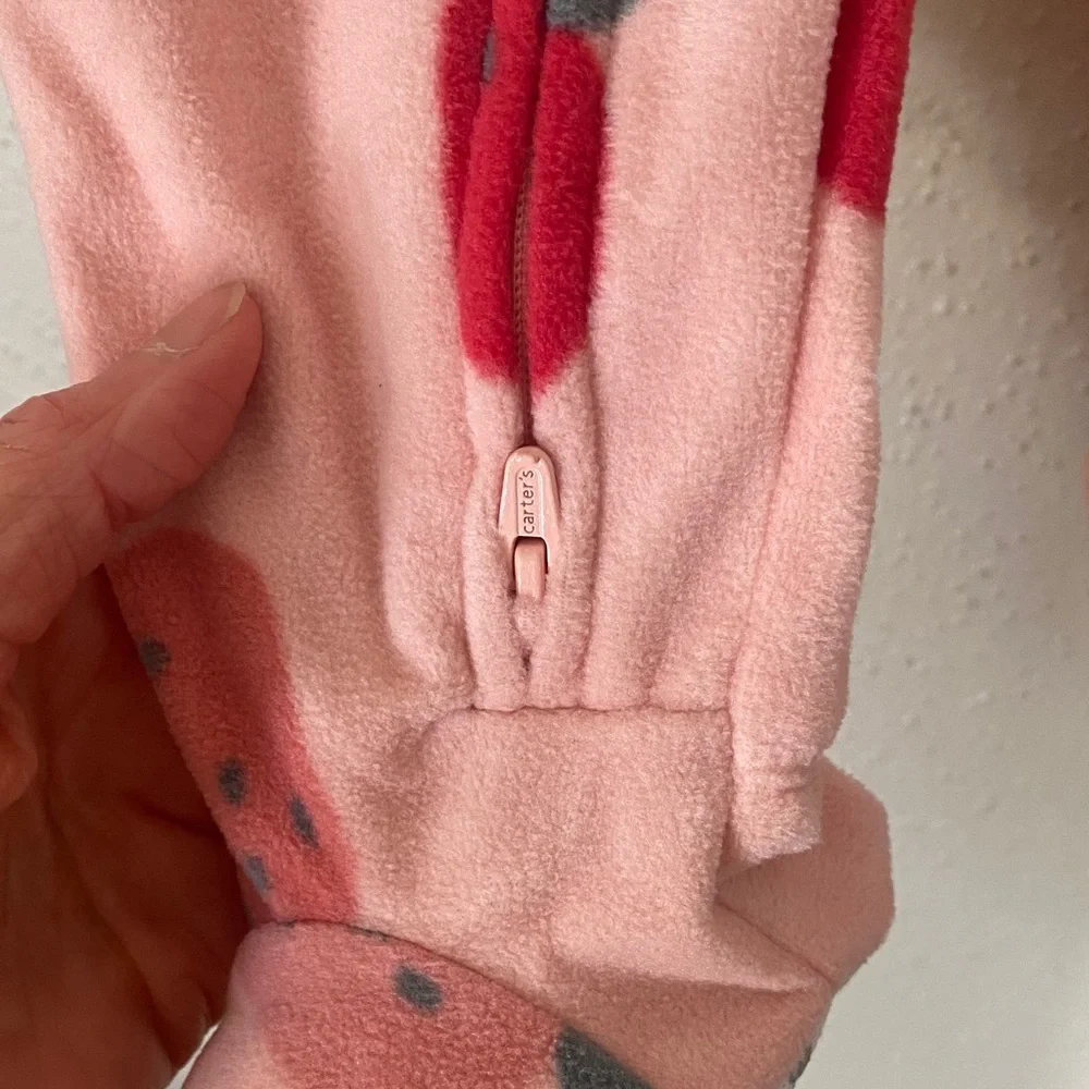 NWT Carter’s 18M Pink Strawberry Footed Pajamas 🍓 | Zip Up | OEKO-TEX - Picture 6 of 14